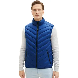 TOM TAILOR Herren Lightweight Steppweste mit Stehkragen aus recyceltem Polyester