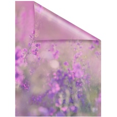 Bild Fensterfolie Blumenwiese 1 St., blickdicht, strukturiertKlebepunkte, lila Fensterfolie, 494831-4