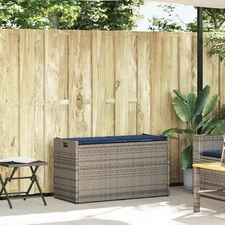 vidaXL Outdoor-Sitzbank mit Stauraum und Kissen Grau 100 cm - Grau
