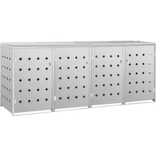 vidaXL Mülltonnenbox 78 x 115 x 276 cm silber