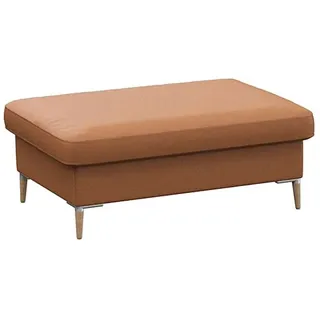 Pouf FLEXLUX "Fiore", braun (modern cogna), B:97cm H:34cm T:66cm, Aluminium, Holz teilmassiv, Poufs, Pouf, Kaltschaum, Füße Alu+ Eiche
