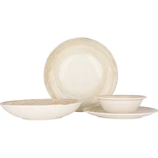 Bonna Geschirrset - Patera - 24 teilig - 6 Personen - Porzellan - Braun