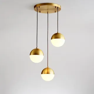 3-flammige Pendelleuchte - Cluster-Pendelleuchte - Design-Pendelleuchte - Pendelleuchte für Esstisch - Deckenleuchte - Weiße Glaskugeln