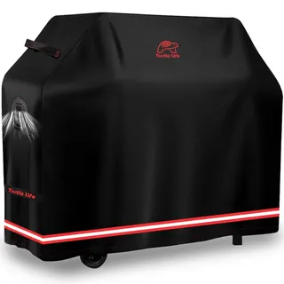 Turtle Life BBQ Grill Abdeckung, 54 Zoll Heavy Duty Wasserdicht 3 Brenner Barbecue Gas Grill Abdeckungen für Weber Genesis Char-Broil Brinkmann, Kein Verblassen innerhalb von 2 Jahren, Schwarz
