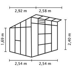 Bild von Freya 7600 Alu anthrazit ESG 3 mm/Dach HKP 6 mm 7,6 m2