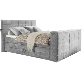 Uno Boxspringbett 180 x 200 cm H2/Silber