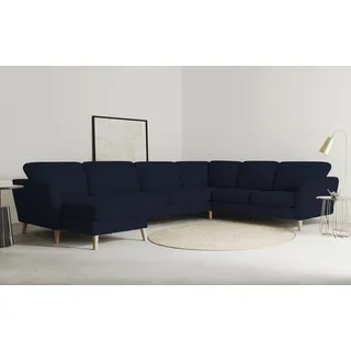 OTTO home Wohnlandschaft Polyester 349cm U-Form Blau