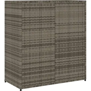 Gartenschrank Grau 105x55x113 cm Poly Rattan - Grau