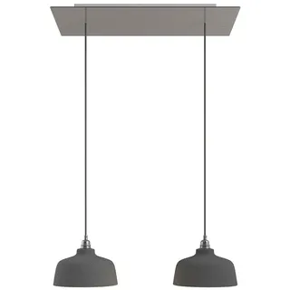 Creative Cables Rectangular Rose-one Xxl Coppa 2 Falls With Bulbs Hängelampe - Satin Steel - One Size