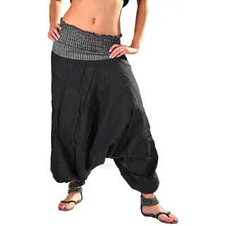Haremshose Pumphose Aladinhose Pluderhose Yoga Goa Sarouel Baggy Aladin Freizeithose Ranya, schwarz S/M - Schwarz