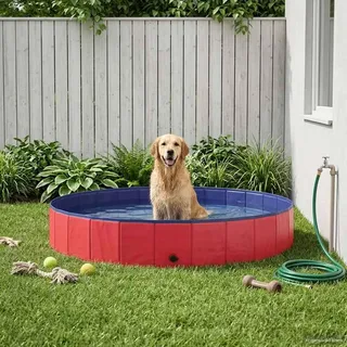 Hundepool Ø200 x 30 cm Dicker PVC Rot - Rot