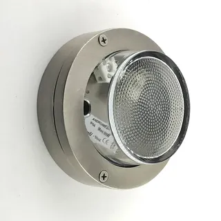 Wandleuchte außen Messing Glas G9 IP64 d: 14 cm rund Maritim Lampe Treppen Haus