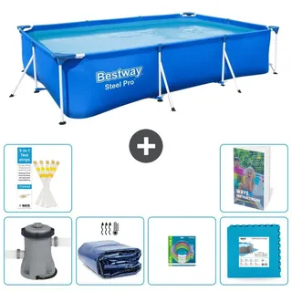 Bestway Steel Pro Rechteckig - 300x201x66 cm - 7-teilig S229 - Blau