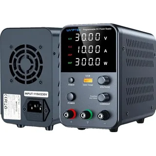 Laborstromversorgung, einstellbare Ausgangsspannung, kompaktes Design, Schwarz 30V 10A
