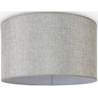 Paco Home Deckenleuchte »HUGO CANVAS UNI COLOR« E27 Esszimmer Stoffschirm Einfarbig Leinen Skandinavisch Deckenleuchte, grau