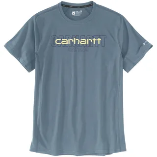 T-Shirt CARHARTT "Logo", Herren, Gr. S, blau, Obermaterial: 60% Baumwolle CO. 40% Polyester PES., Shirts T-Shirt