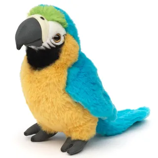 Uni-Toys - Papagei blau - 20 cm (Höhe) - Plüsch-Vogel, Ara - Plüschtier, Kuscheltier