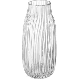 Transparente hohe Vase, große transparente Vasen für Blumen, H-31 cm, einfaches Streifen-Design für Heimbodendekoration, Bauernhaus-Dekoration, Tafelaufsatz, Couchtischdekorationen (transparent, 31