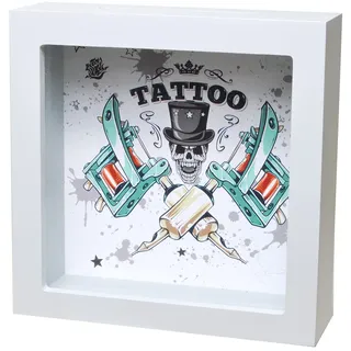 Udo Bremen - Wunderschöne Spardose Tattoo Cash aus Holz, Größe ca. 15 cm x 5 cm, Weiß, für Tattoo-Enthusiasten, Erwachsene, männlich