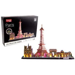 EXPLORA - Monumente von Paris - Leuchtende 3D-Puzzles - 540052-115 Teile - Historisches Denkmal - Level 5 - Ohne Kleber oder Schere - Paris - Konstruktionsspiel - Geschenk - Modell - Ab 8 Jahren