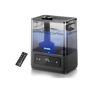 6L Luftbefeuchter für große Räume, Kaltnebel Leiser Humidifier für Kinderzimmer Schlafzimmer Pflanzen, 60 Std. Laufzeit, präziser Feuchtigkeitssensor, Aromadiffusor, oben befüllbarer