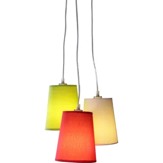 Schirm Hänge Leuchte Ø250mm | Stoff | Bunt | Pendel Lampe Hängelampe Hängeleuchte Pendellampe Pendelleuchte Schirmlampe Schirmleuchte Stofflampe Stoffleuchte - Bunt