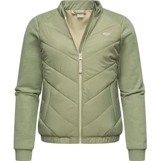 Outdoorjacke RAGWEAR "Outdoorjacke Zabava", Damen, Gr. M, grün (light olive24), Obermaterial: 100% Polyester PES.  Obermaterial: 70% Baumwolle CO. 30% Polyester PES. Futter: 100% Polyester PES. 100% Polyester PES., gerade hüftbedeckend, Ärmel ohne Ärmelschlitz abgestepptes Bündchen, Jacken Outdoorjacke, Leichte gesteppte Übergangsjacke mit weichen Ärmeln