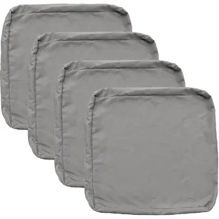 FLYMEI Outdoor-Sitzkissenbezug-Set, große Sitzbezüge für Terrassenstuhl, wasserabweisend, 53,3 x 48,3 x 7,6 cm, Grau, 4 Stück