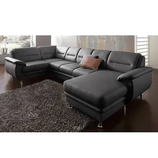 sit&more Wohnlandschaft »Mailand U-Form, B: 312 cm« optional Bettfunktion, schwarz