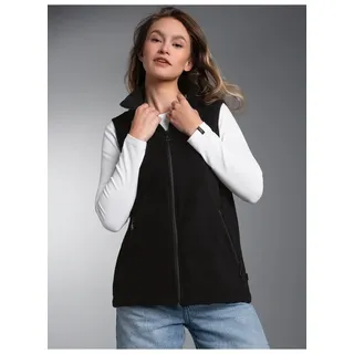 Fleeceweste TRIGEMA "TRIGEMA Fleeceweste", Damen, Gr. XXL, schwarz, 100% Polyester, lang, Westen Fleeceweste