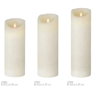 Sompex Shine LED Altar Kerzen Multi LED Echtwachs Ø10,5cm Elfenbein 3er Set - 3 Stk