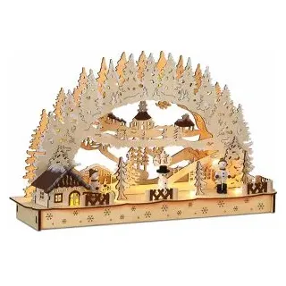 monzana Schwibbogen Winterdorf Weihnachten hellbraun