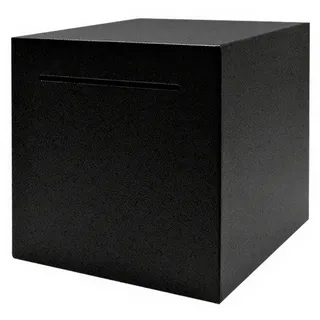 Spardose Schwarz Edelstahl, Spardose Nicht Zum öffnen, 12 x 12 x 12 cm Sparschwein Münzen und Scheine Money Box Sparbox für Erwachsene und Kindergeschenk
