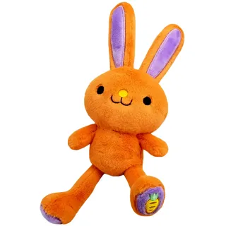 Bauer Spielwaren 12283 Stretch Buddies Interaktives Kuscheltier mit verstellbaren Ohren und Beinen, orange, 38 cm