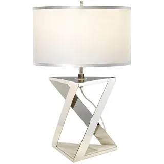 Licht-Erlebnisse Tischleuchte MARBLE Marmor Metall Stoff 71cm Hoch Modern