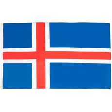 FLAGGE ISLAND 150x90cm - ISLÄNDISCHE FAHNE 90 x 150 cm - flaggen AZ FLAG Top Qualität