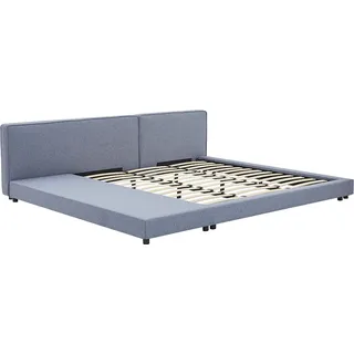 HOME DELUXE Bett mit Ablage GALAXIS - Grau 140 x 200 cm - inkl. Lattenrost|bodentiefes Designbett, Familienbett, Doppelbett, Futonbett - Grau