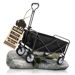 Bollerwagen faltbar 100kg belastbar 105L robuster Bollerwagen von BigDean - Schwarz