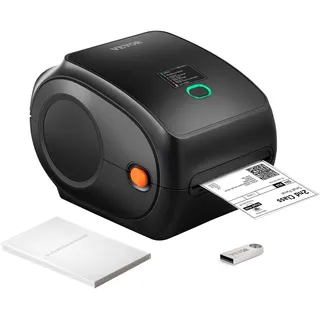 VEVOR Thermo-Etikettendrucker 300DPI Edikettendruckgerät  Labeldrucker 3600 Etiketten pro Stunde Versandetiketten Drucker Bluetooth/USB Automatische Etikettenerkennung Windows Mac OS Linux Chromebook
