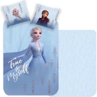 Disney Frozen Eiskönigin Bettwäsche Set Anna Elsa "True to Myself" 135x200cm