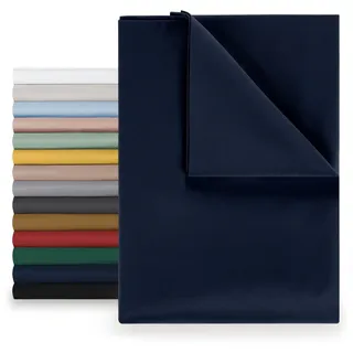 Blumtal® Basic Betttuch 240x275 cm für Matratzen 160x200 cm - Bettlaken ohne Gummi - Oeko-TEX zertifiziertes Betttuch ohne Gummi - Leintuch aus Microfaser/Bettlaken 160 x 200 - Dark Ocean Blue - Blau