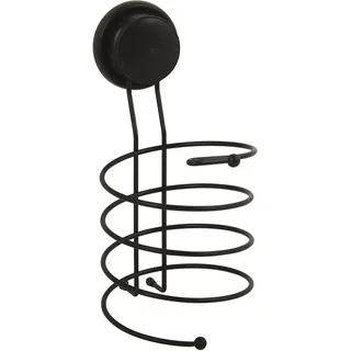 MSV Fönhalter, Haartrocknerhalter aus robustem Edelstahl matt zum Schrauben und Bohren HxBxT: 6x9x12 cm