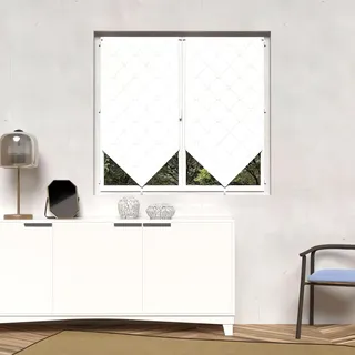 Soleil d'ocre, Pauline Paar Scheibengardinen, Polyester, Weiß, 45x90 cm