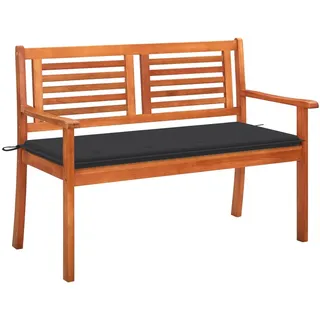 2-Sitzer-Gartenbank mit Anthraziten Auflage 120 cm Eukalyptusholz - Grau