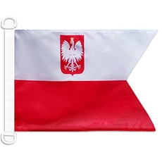 AZ FLAG BOOTFLAGGE Polen SEEKRIEGSFLAGGE 45x30cm - POLNISCHE KRIEGSFLAGGE BOOTSFAHNE 30 x 45 cm Marine flaggen Top Qualität