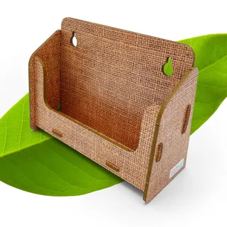 stableco 1x ökologischer Wand Prospektständer DIN A6 horizontal 1 Fach indoor Wandprospekthalter im natural Design No Plastic! Just Paper! nachhaltiger Wandflyerhalter, Postkartenständer Wandmontage