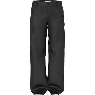 Hose Weites Bein Skinny Hüfte Druckknopf Reißverschluss | - Schwarz