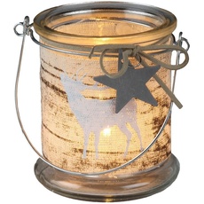 Bild von Teelichthalter »Xmas Glas mit Griff - Hirsch, Weihnachtsdeko«, (1 St.), braun