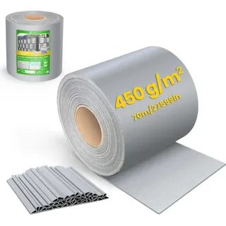 VOUNOT Sichtschutzstreifen 70 x 19 cm Hellgrau PVC 2 St.