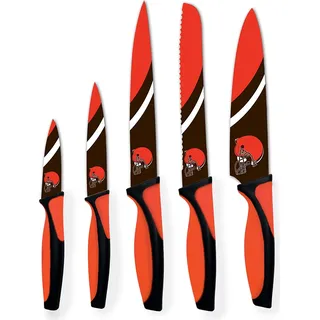 NFL Cleveland Browns Küchenmesser 5-teilig Set Football Messer Set Barbecue - Bunt